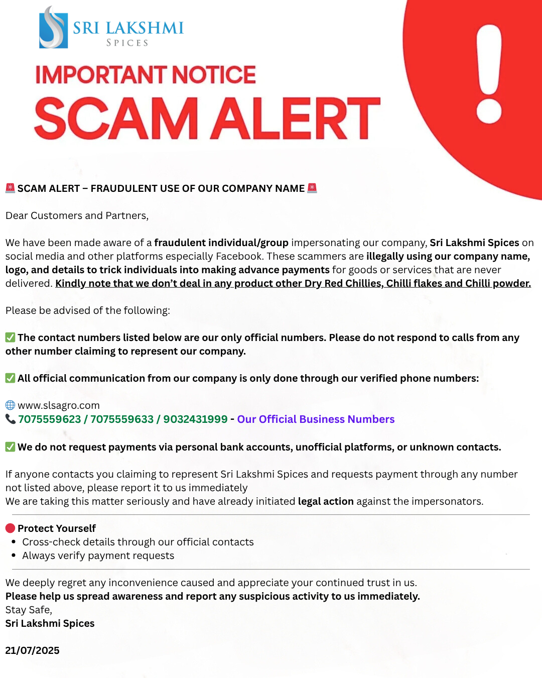 SCAM Alert